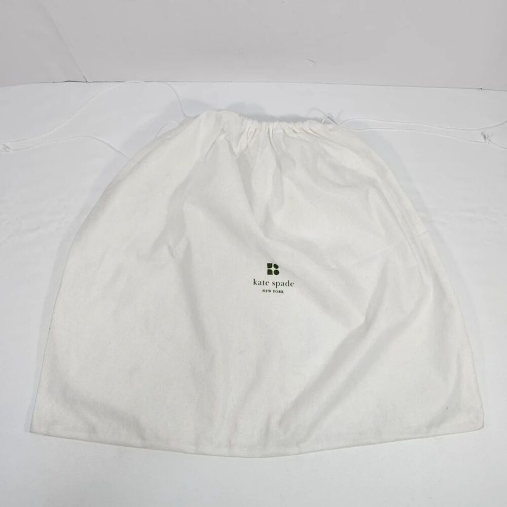 Kate Spade New York Large Drawstring Dust Bag Storage Cover White Green Logo